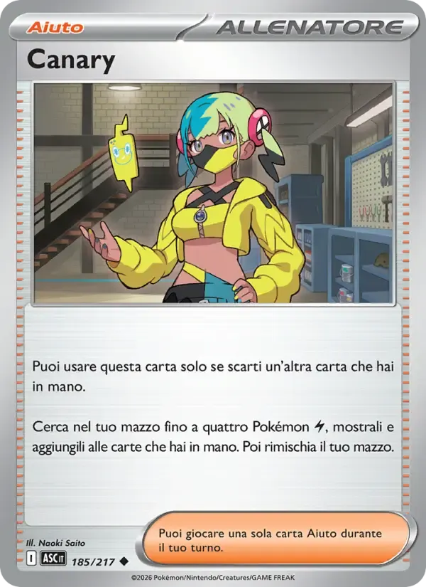 Canary — Ascesa Eroica 185 Italian Pokémon card