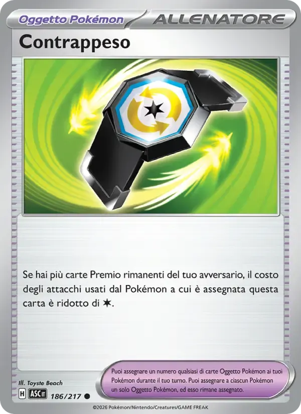 Contrappeso — Ascesa Eroica 186 Italian Pokémon card
