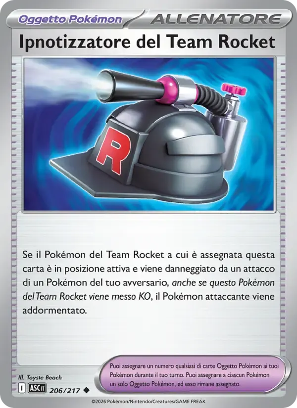 Ipnotizzatore del Team Rocket — Ascesa Eroica 206 Italian Pokémon card