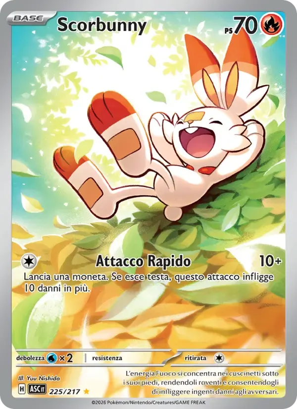 Scorbunny — Ascesa Eroica 225 Italian Pokémon card