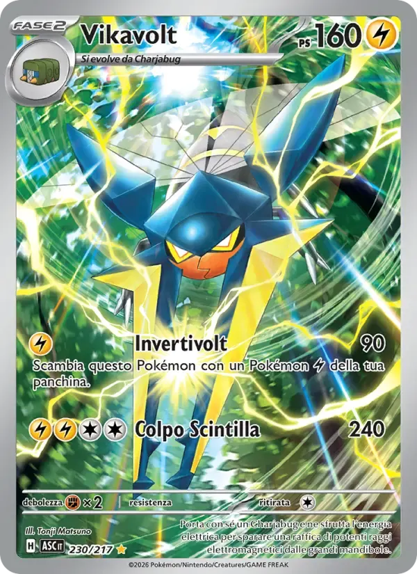 Vikavolt — Ascesa Eroica 230 Italian Pokémon card