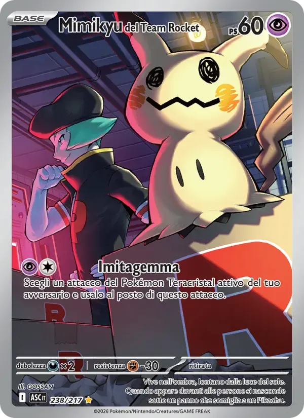 Mimikyu del Team Rocket — Ascesa Eroica 238 Italian Pokémon card