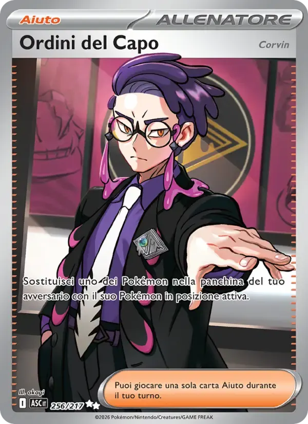 Ordini del Capo — Ascesa Eroica 256 Italian Pokémon card