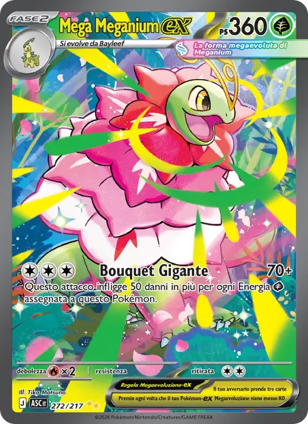 Mega Meganium-ex — Ascesa Eroica 272 Italian Pokémon card
