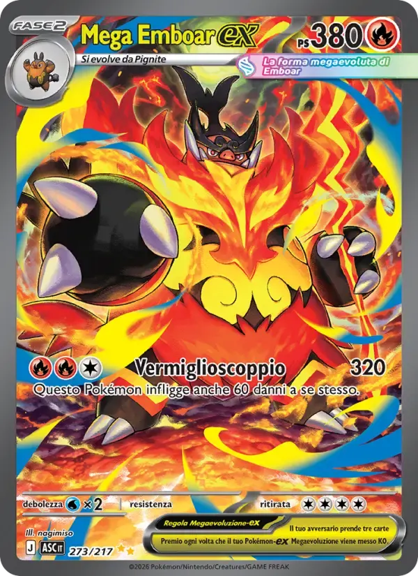 Mega Emboar-ex — Ascesa Eroica 273 Italian Pokémon card