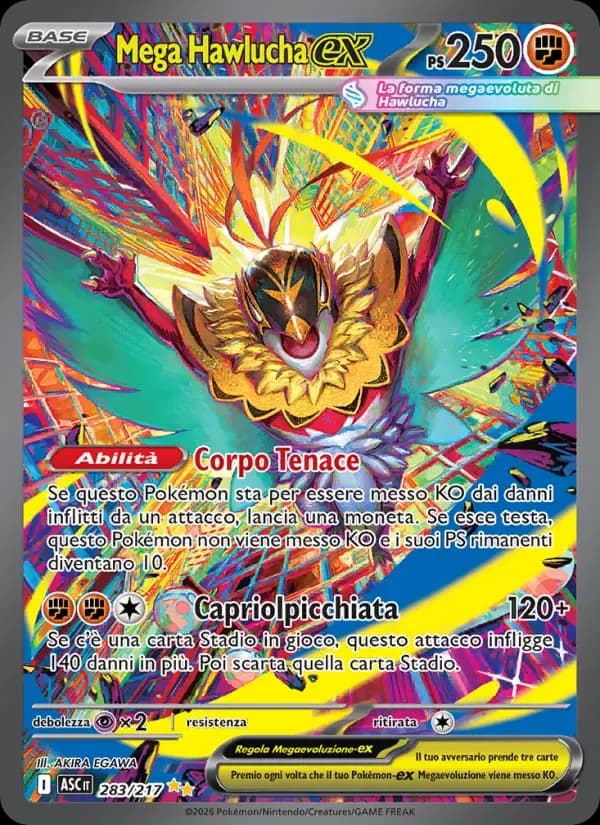 Mega Hawlucha-ex — Ascesa Eroica 283 Italian Pokémon card
