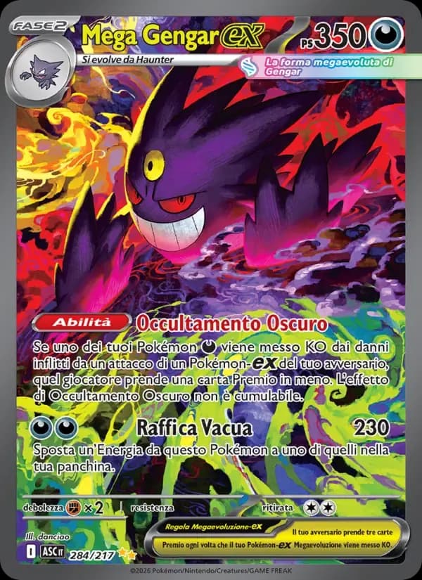 Mega Gengar-ex — Ascesa Eroica 284 Italian Pokémon card