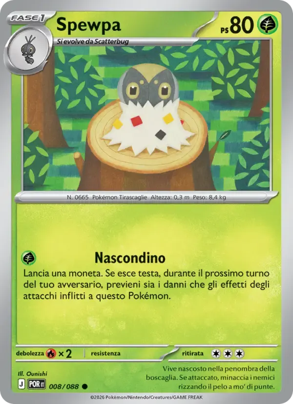 Spewpa — Equilibrio Perfetto 8 Italian Pokémon card