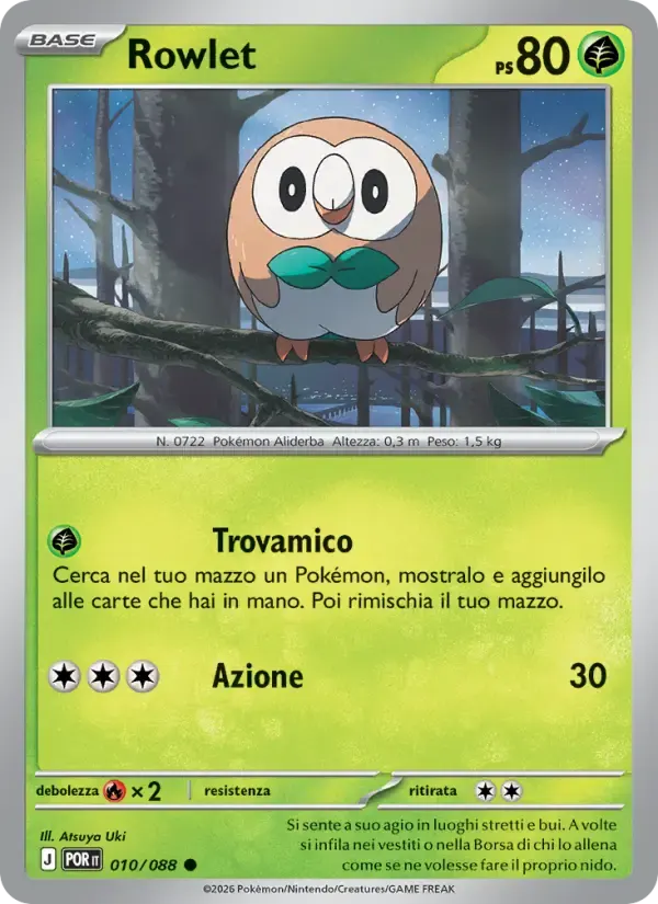 Rowlet — Equilibrio Perfetto 10 Italian Pokémon card