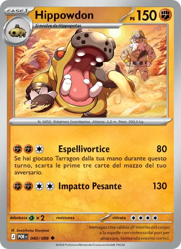 Hippowdon — Equilibrio Perfetto 40 Italian Pokémon card