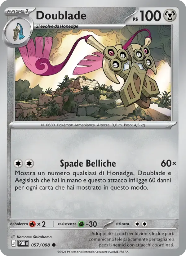 Doublade — Equilibrio Perfetto 57 Italian Pokémon card