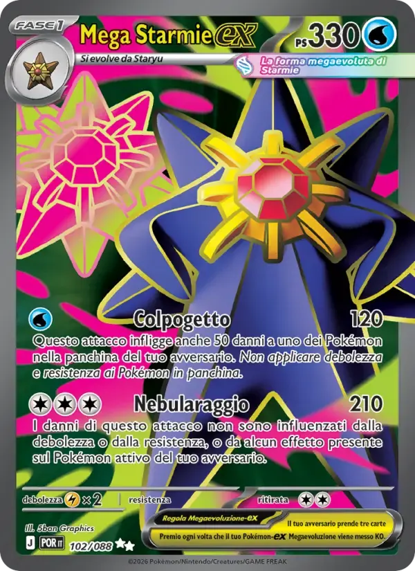 Mega Starmie-ex — Equilibrio Perfetto 102 Italian Pokémon card