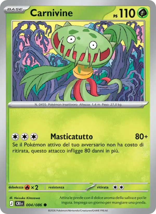 Carnivine — Caos Nascente 4 Italian Pokémon card