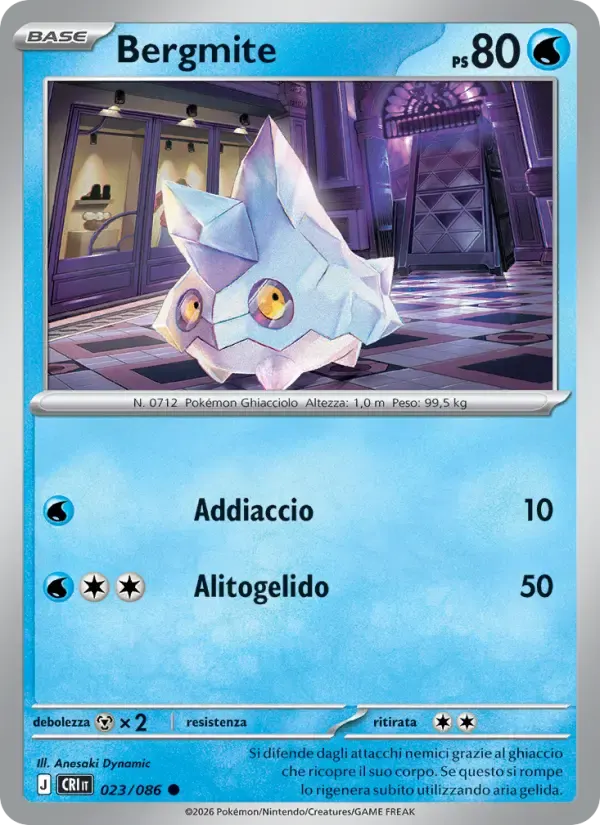 Bergmite — Caos Nascente 23 Italian Pokémon card