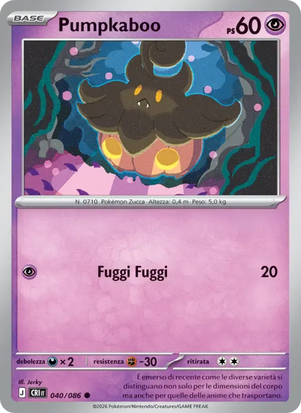 Pumpkaboo — Caos Nascente 40 Italian Pokémon card
