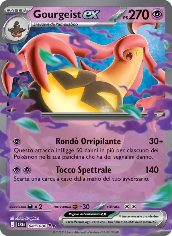 Gourgeist-ex — Caos Nascente 41 Italian Pokémon card