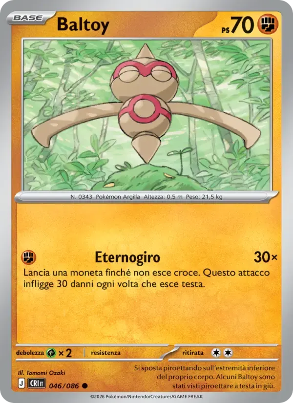 Baltoy — Caos Nascente 46 Italian Pokémon card