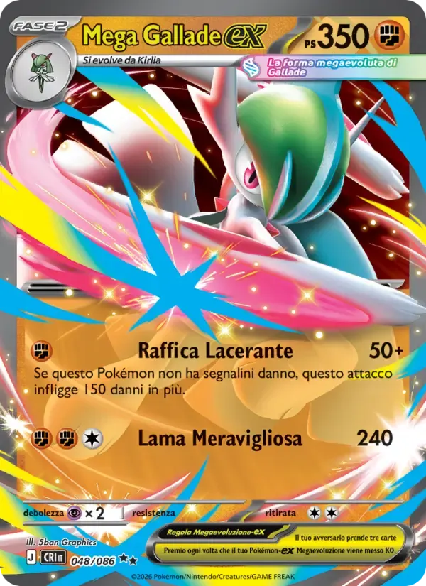 Mega Gallade-ex — Caos Nascente 48 Italian Pokémon card