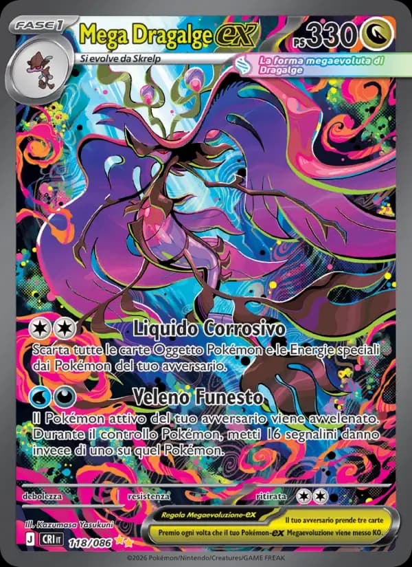 Mega Dragalge-ex — Caos Nascente 118 Italian Pokémon card