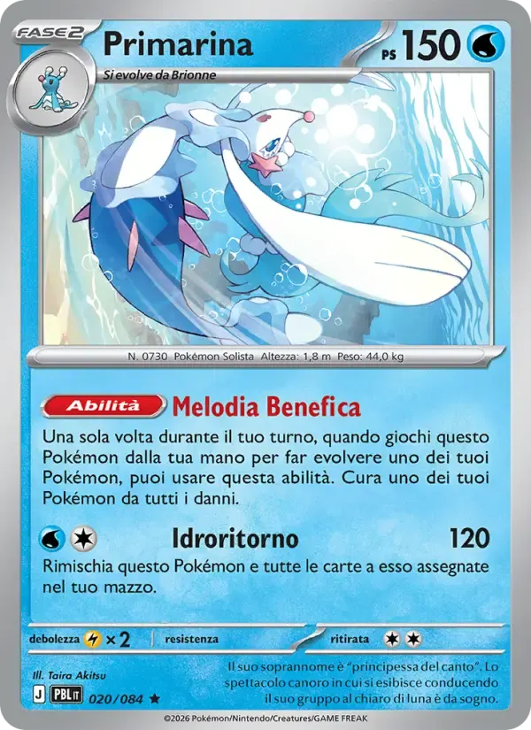 Primarina — Buio Pesto 20 Italian Pokémon card