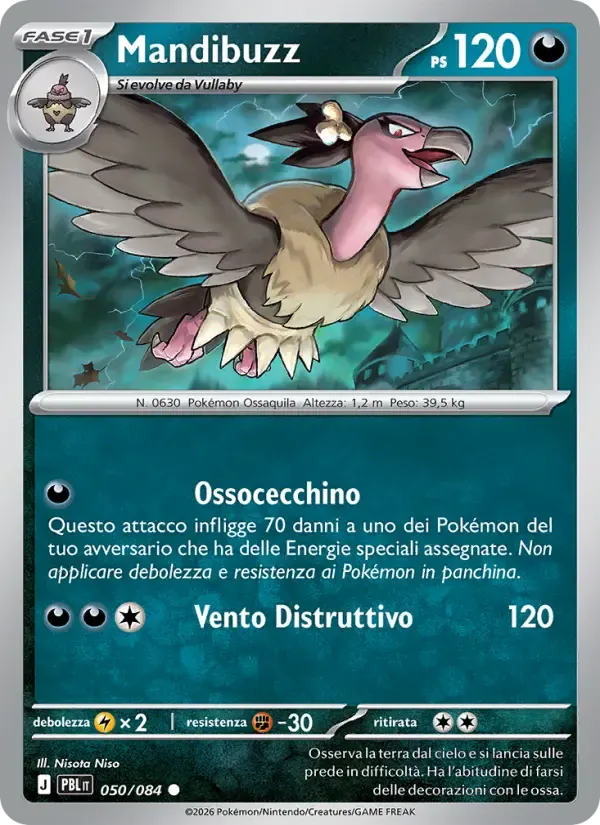 Mandibuzz — Buio Pesto 50 Italian Pokémon card