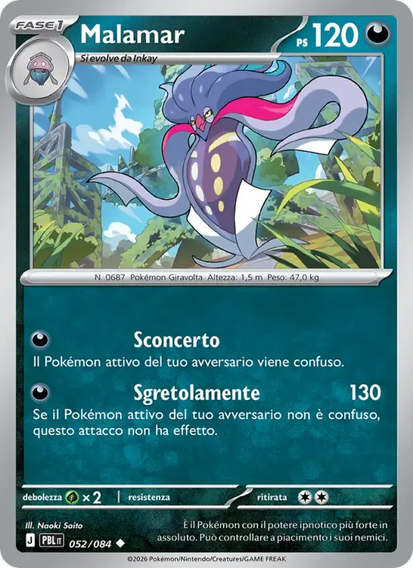 Malamar — Buio Pesto 52 Italian Pokémon card
