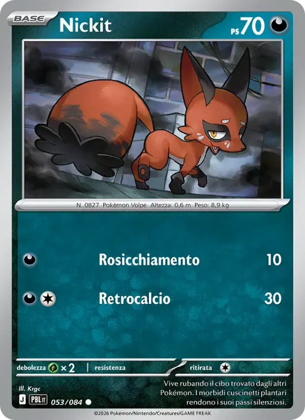 Nickit — Buio Pesto 53 Italian Pokémon card