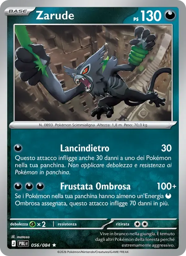 Zarude — Buio Pesto 56 Italian Pokémon card