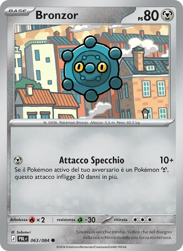 Bronzor — Buio Pesto 63 Italian Pokémon card