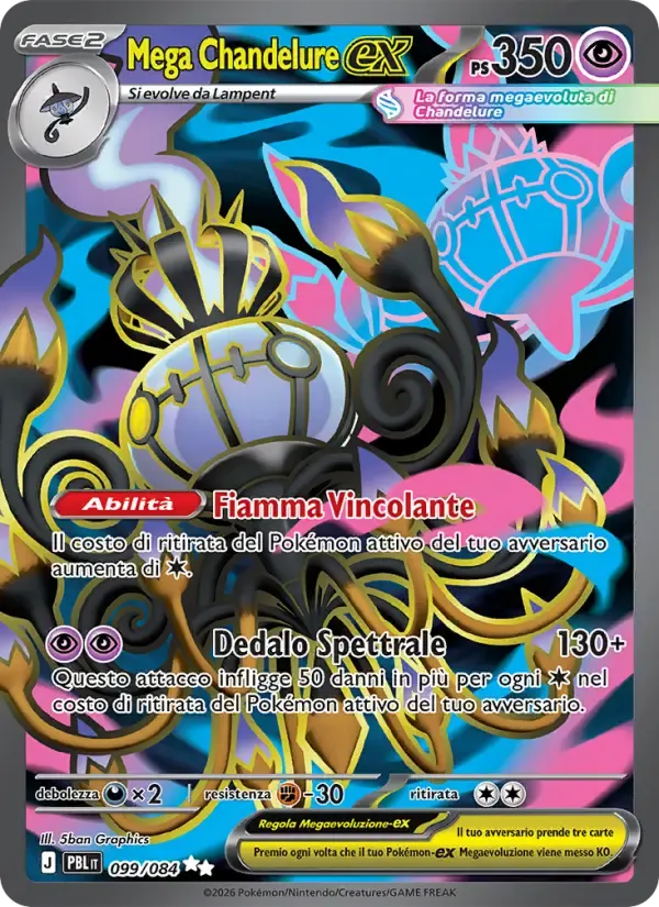 Mega Chandelure-ex — Buio Pesto 99 Italian Pokémon card