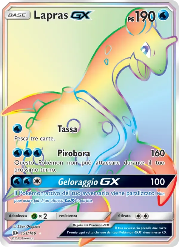 Lapras GX — Sole e Luna 151 Italian Pokémon card