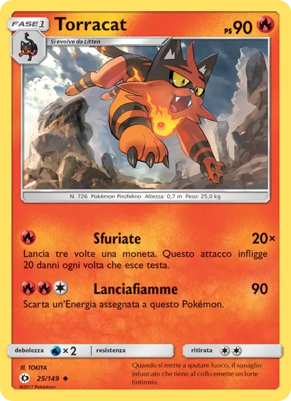 Torracat — Sole e Luna 25 Italian Pokémon card