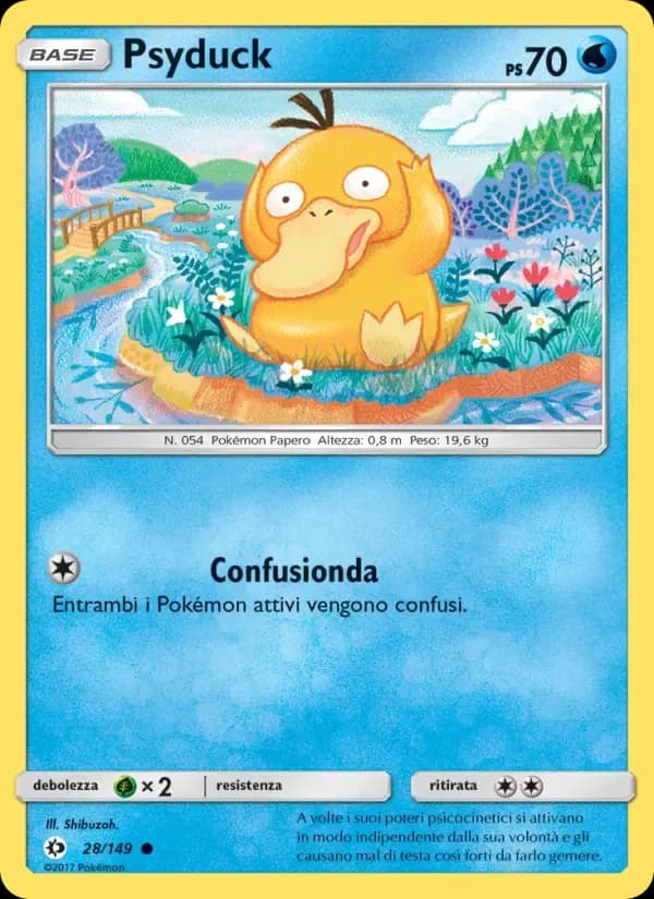 Psyduck — Sole e Luna 28 Italian Pokémon card