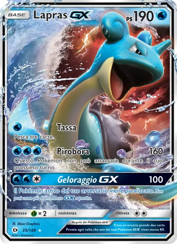 Lapras GX — Sole e Luna 35 Italian Pokémon card