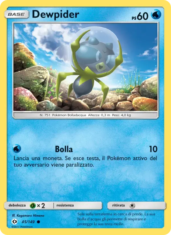 Dewpider — Sole e Luna 45 Italian Pokémon card