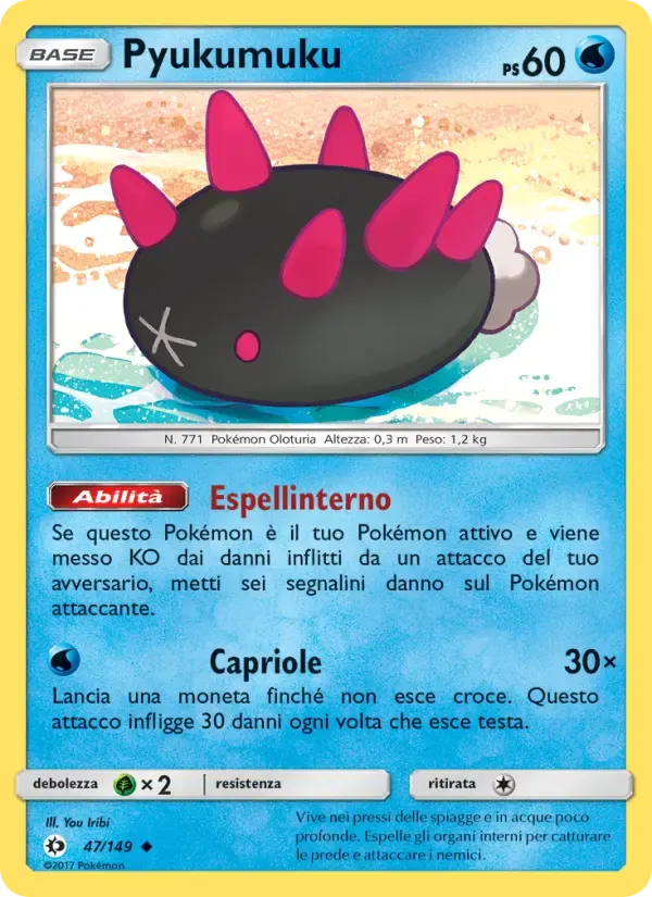 Pyukumuku — Sole e Luna 47 Italian Pokémon card