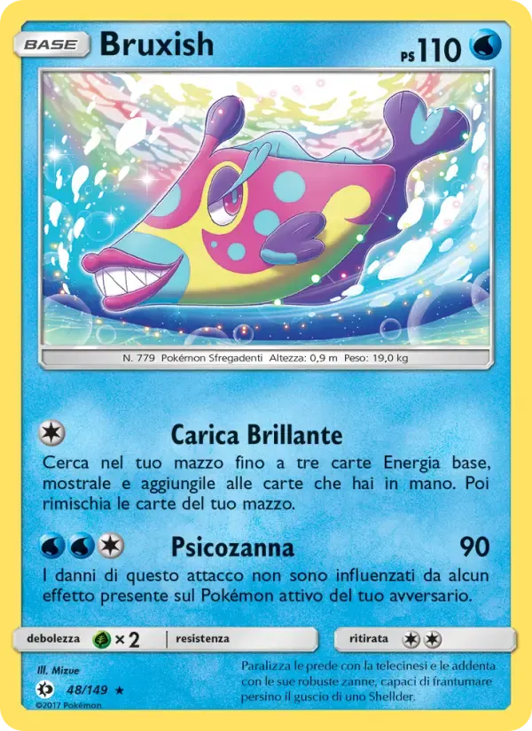 Bruxish — Sole e Luna 48 Italian Pokémon card