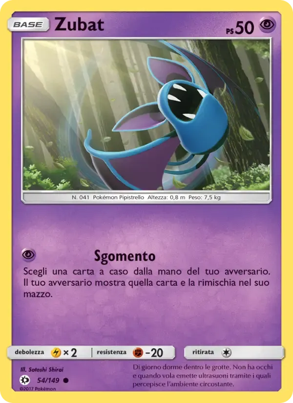 Zubat — Sole e Luna 54 Italian Pokémon card