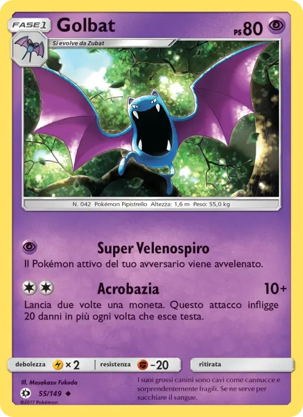 Golbat — Sole e Luna 55 Italian Pokémon card