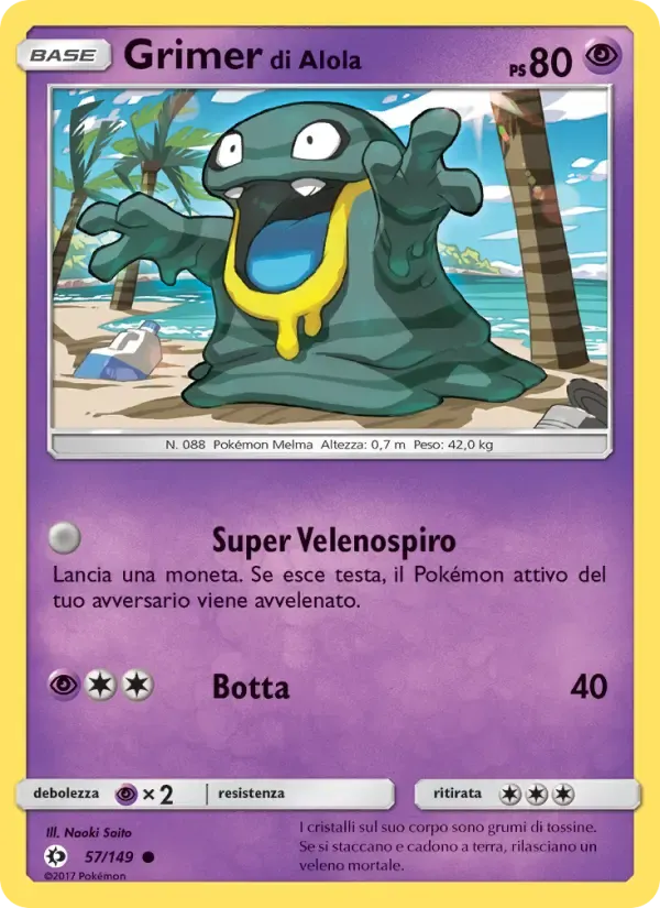 Grimer di Alola — Sole e Luna 57 Italian Pokémon card