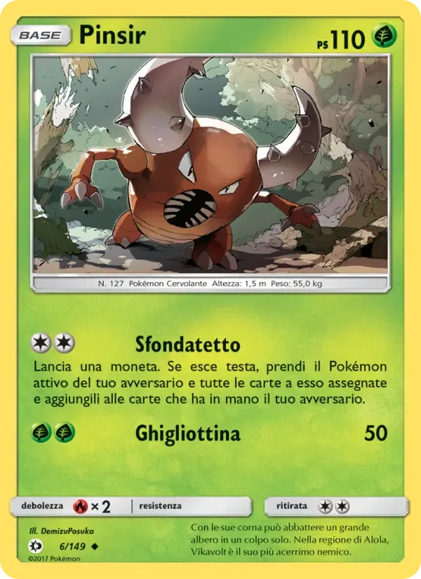 Pinsir — Sole e Luna 6 Italian Pokémon card