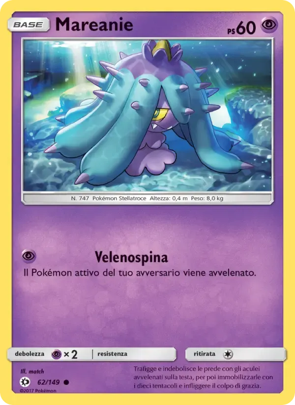 Mareanie — Sole e Luna 62 Italian Pokémon card