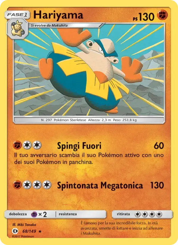 Hariyama — Sole e Luna 68 Italian Pokémon card
