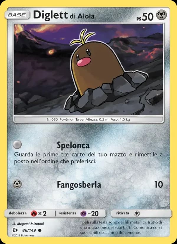 Diglett di Alola — Sole e Luna 86 Italian Pokémon card