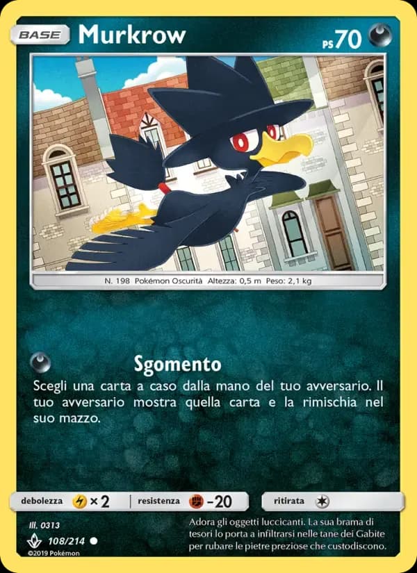 Murkrow — Legami Inossidabili 108 Italian Pokémon card