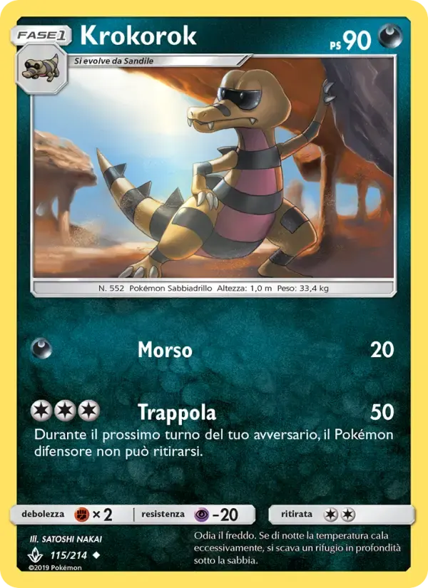 Krokorok — Legami Inossidabili 115 Italian Pokémon card
