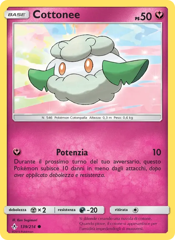 Cottonee — Legami Inossidabili 139 Italian Pokémon card