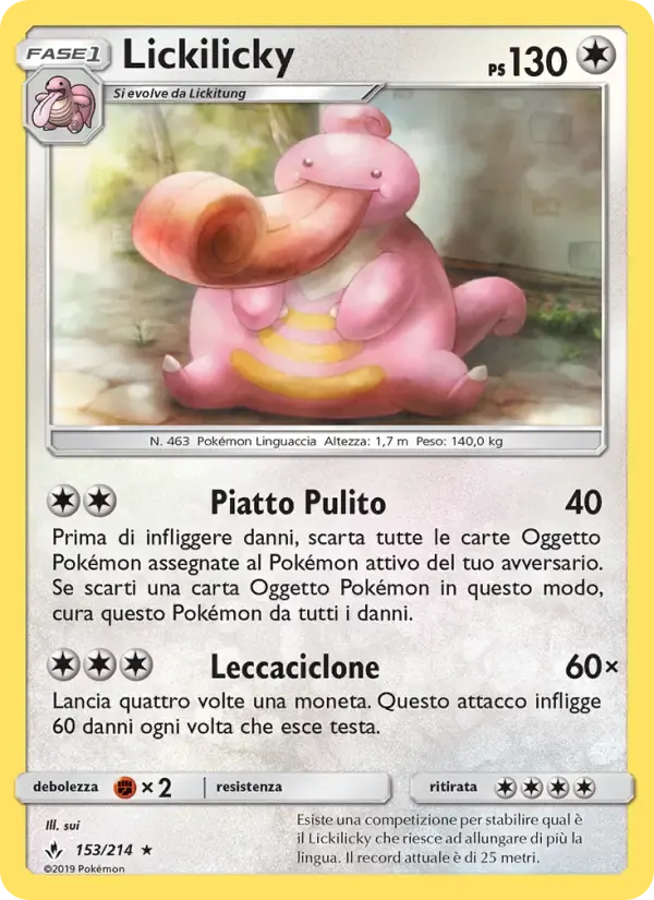 Lickilicky — Legami Inossidabili 153 Italian Pokémon card