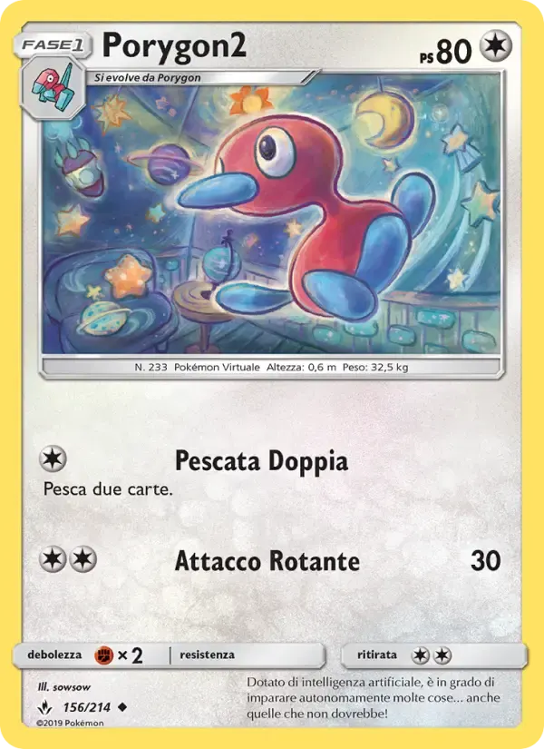 Porygon2 — Legami Inossidabili 156 Italian Pokémon card