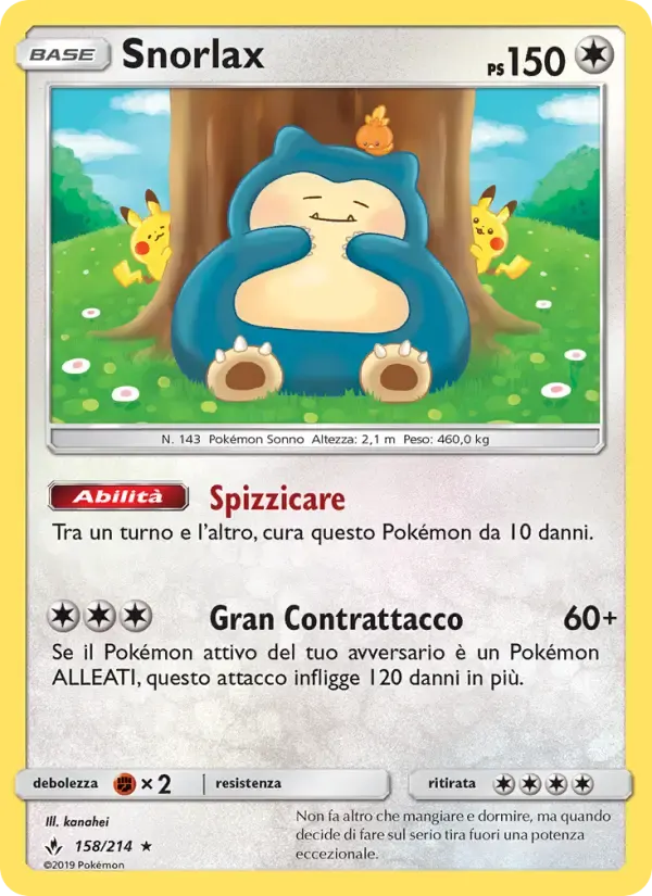 Snorlax — Legami Inossidabili 158 Italian Pokémon card